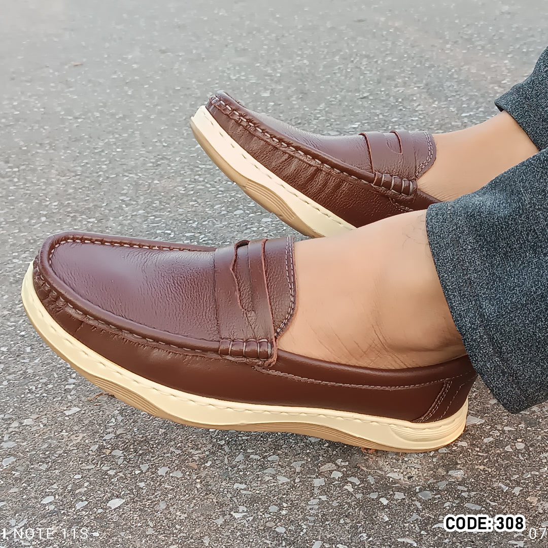 Genuine COW Leather Light Weight Casual Shoes -308