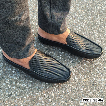 Premium Soft Leather Diamond Dice Half Shoe for men - SB-04