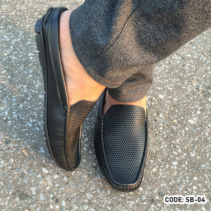 Premium Soft Leather Diamond Dice Half Shoe for men - SB-04