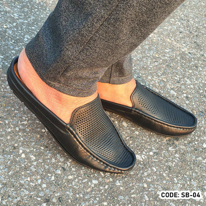 Premium Soft Leather Diamond Dice Half Shoe for men - SB-04