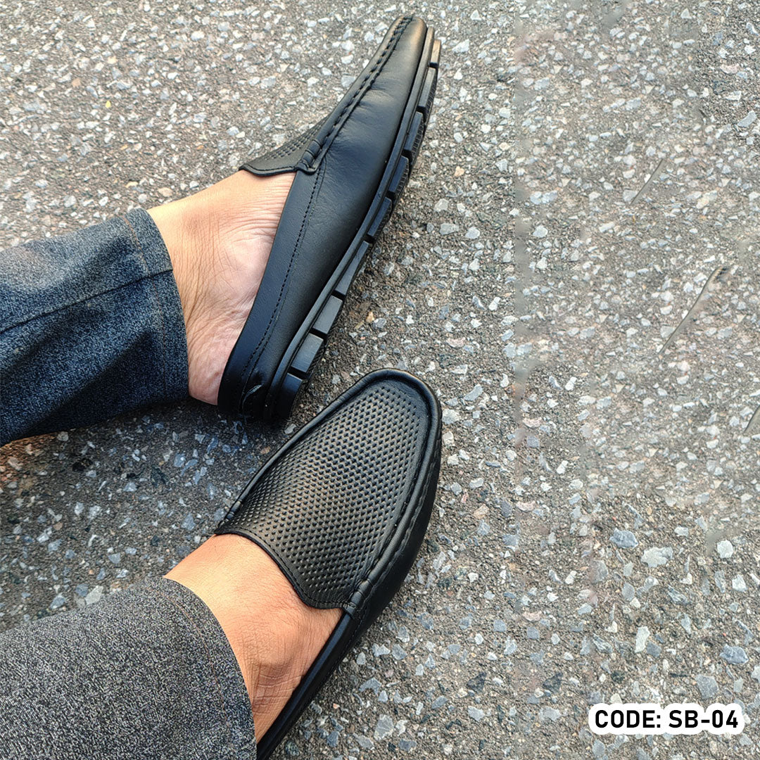 Premium Soft Leather Diamond Dice Half Shoe for men - SB-04