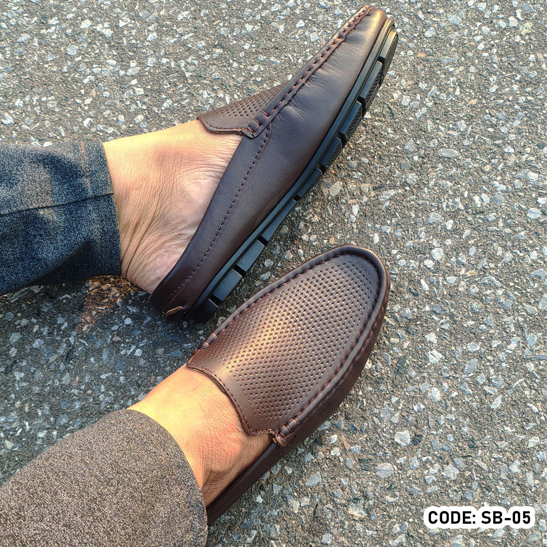Premium Soft Leather Diamond Dice Half Shoe for men - SB-05