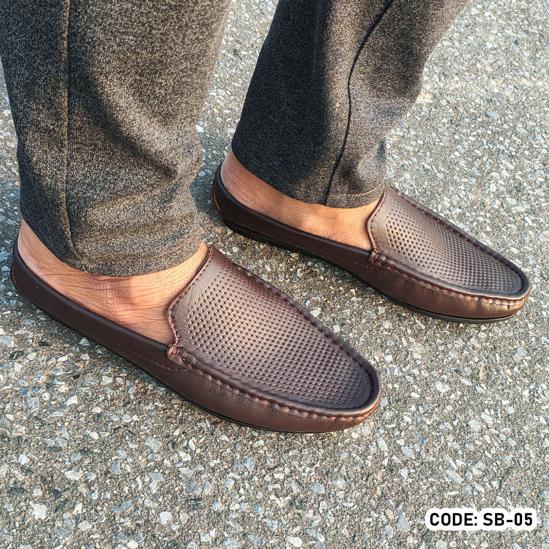 Premium Soft Leather Diamond Dice Half Shoe for men - SB-05