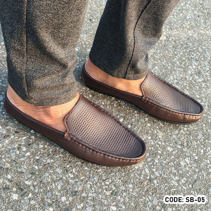Premium Soft Leather Diamond Dice Half Shoe for men - SB-05
