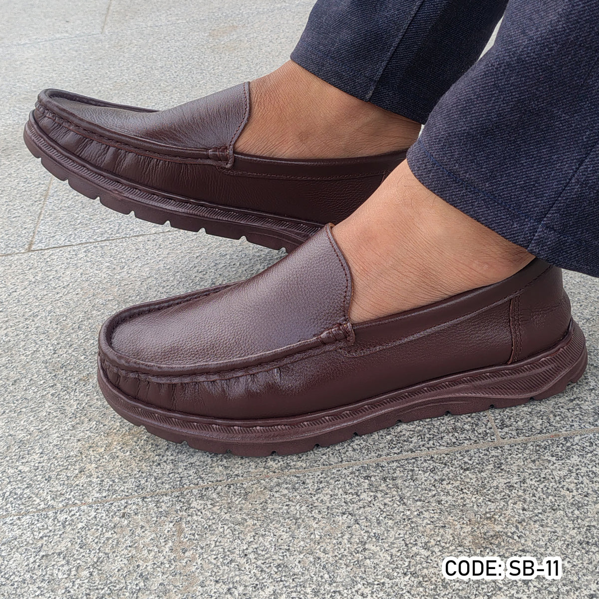 Genuine COW Leather Light Weight Casual Shoes -SB-11