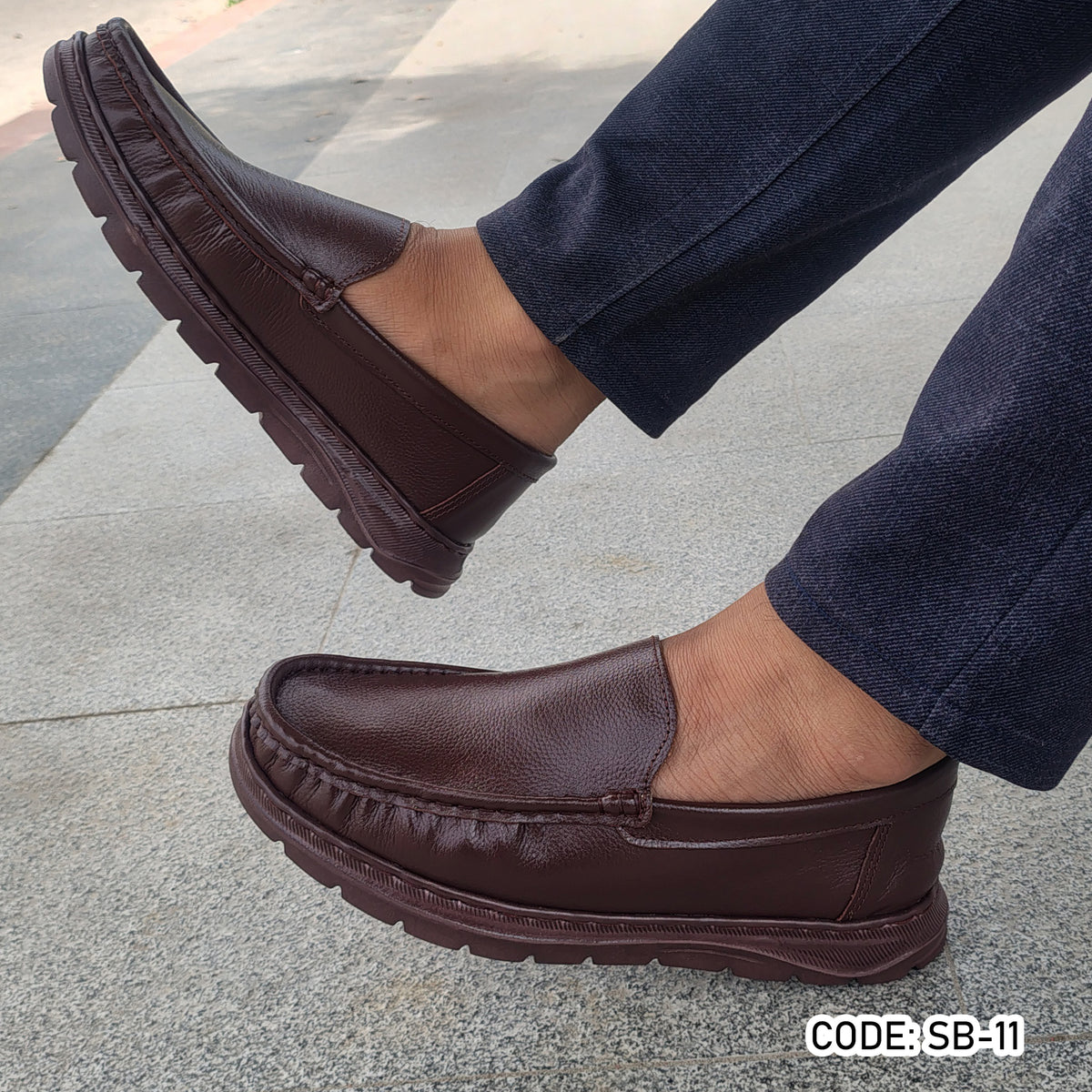 Genuine COW Leather Light Weight Casual Shoes -SB-11