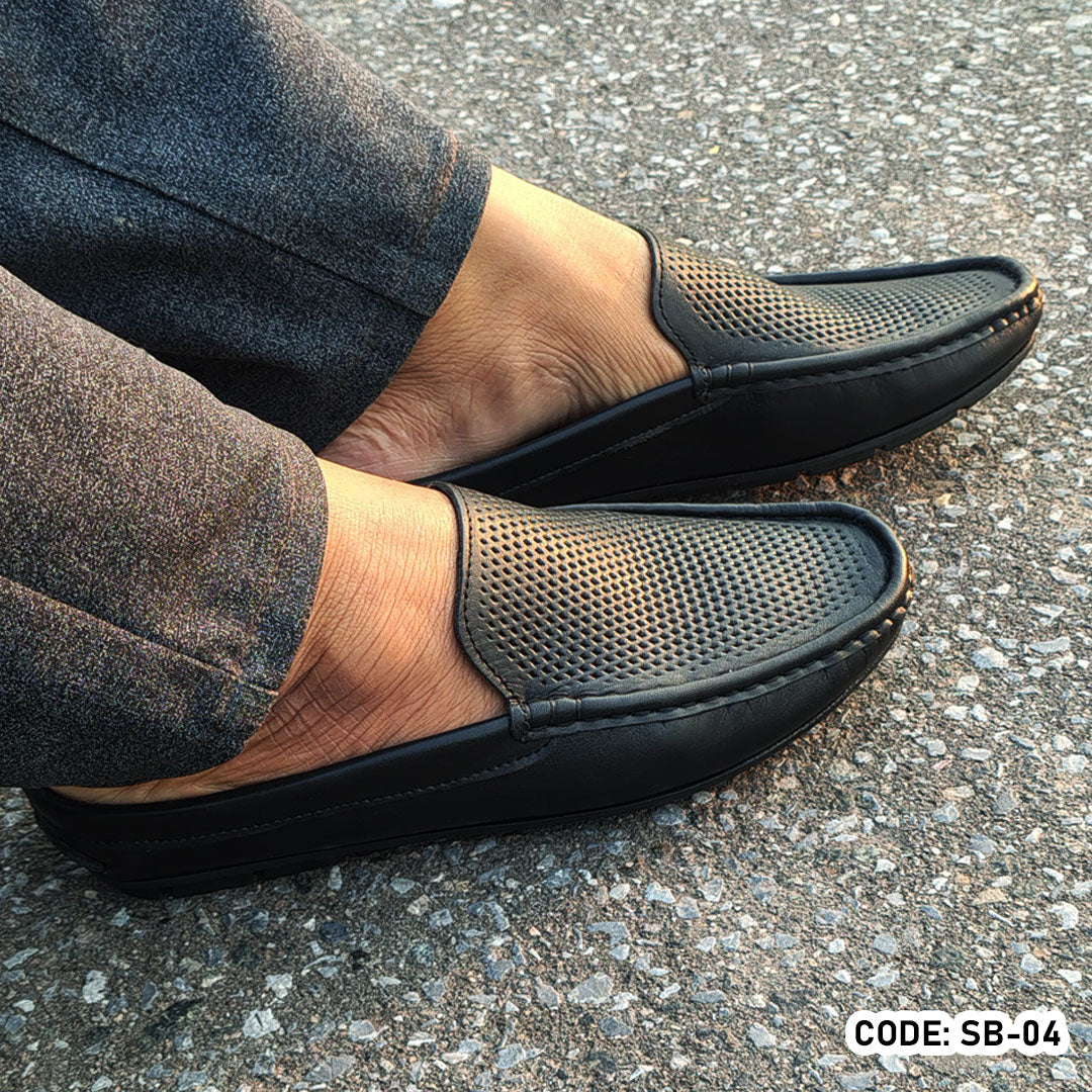 Premium Soft Leather Diamond Dice Half Shoe for men - SB-04