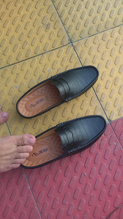 Cow Leather Crocodile Dice Half Shoe for men - SB-07