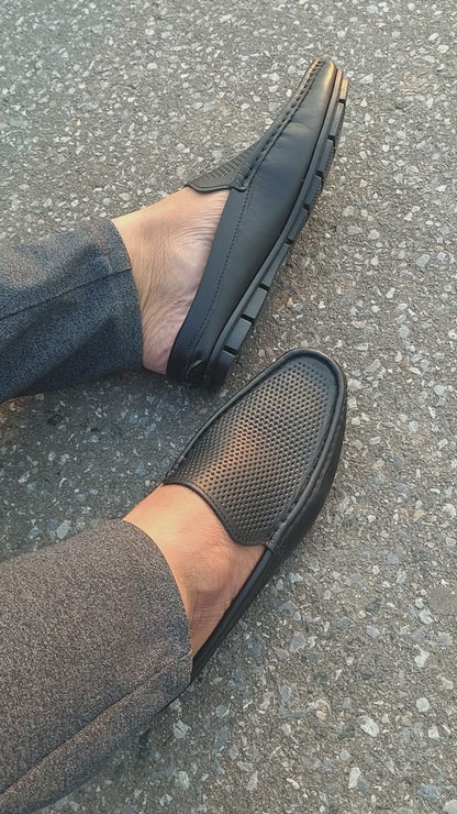 Premium Soft Leather Diamond Dice Half Shoe for men - SB-04